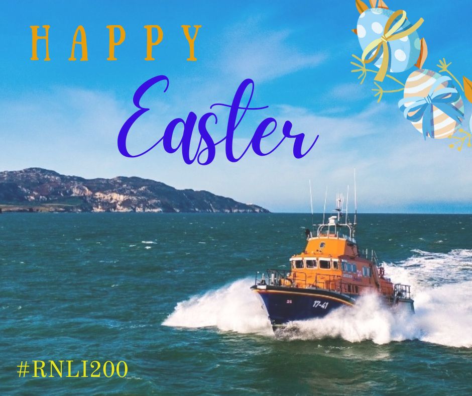 Happy Easter / Pasg Hapus from all of us here at Holyhead RNLI! 🐰🐣 We hope you're having a wonderful weekend. Stay safe! 🌊⚓️