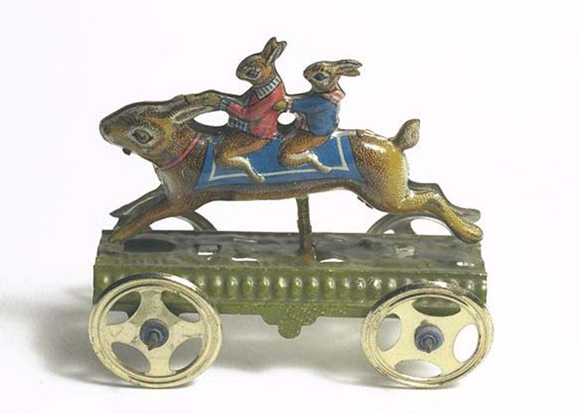 Rolling into #EasterSunday 🐰 Tin toy purchased by Ernest King for one penny (1d) from a London street trader on 10th December 1906.