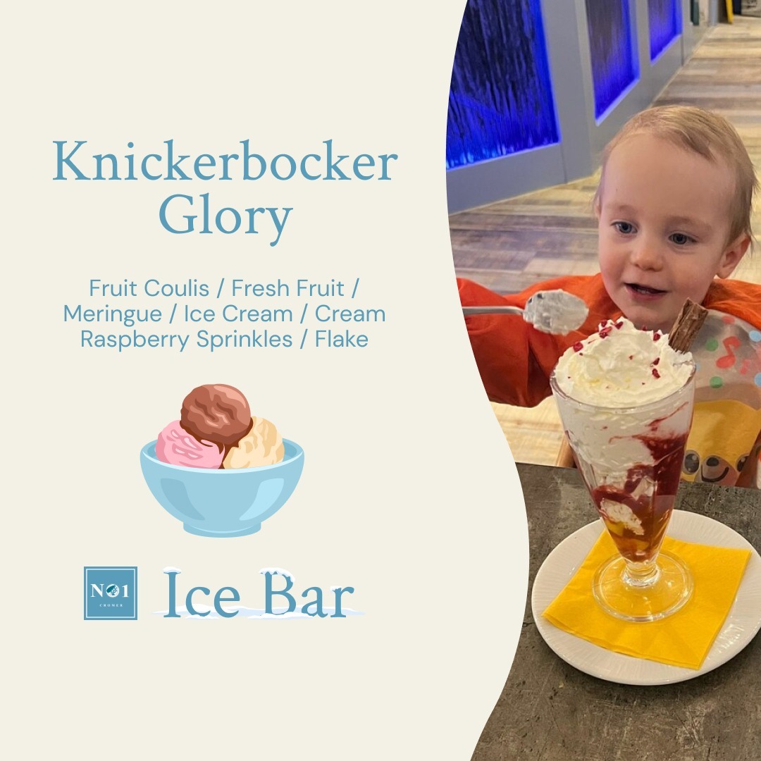 Easter SUNDAE🍦🐰 Join us at No1 Cromer for our irresistible Knickerbocker Glory, a family favourite. Whether it's for you or the kids, it's the perfect way to spend the bank holiday. #cromer #eastersunday #cromerseafront #bankholiday #no1cromer #easterweekend #cromericecream