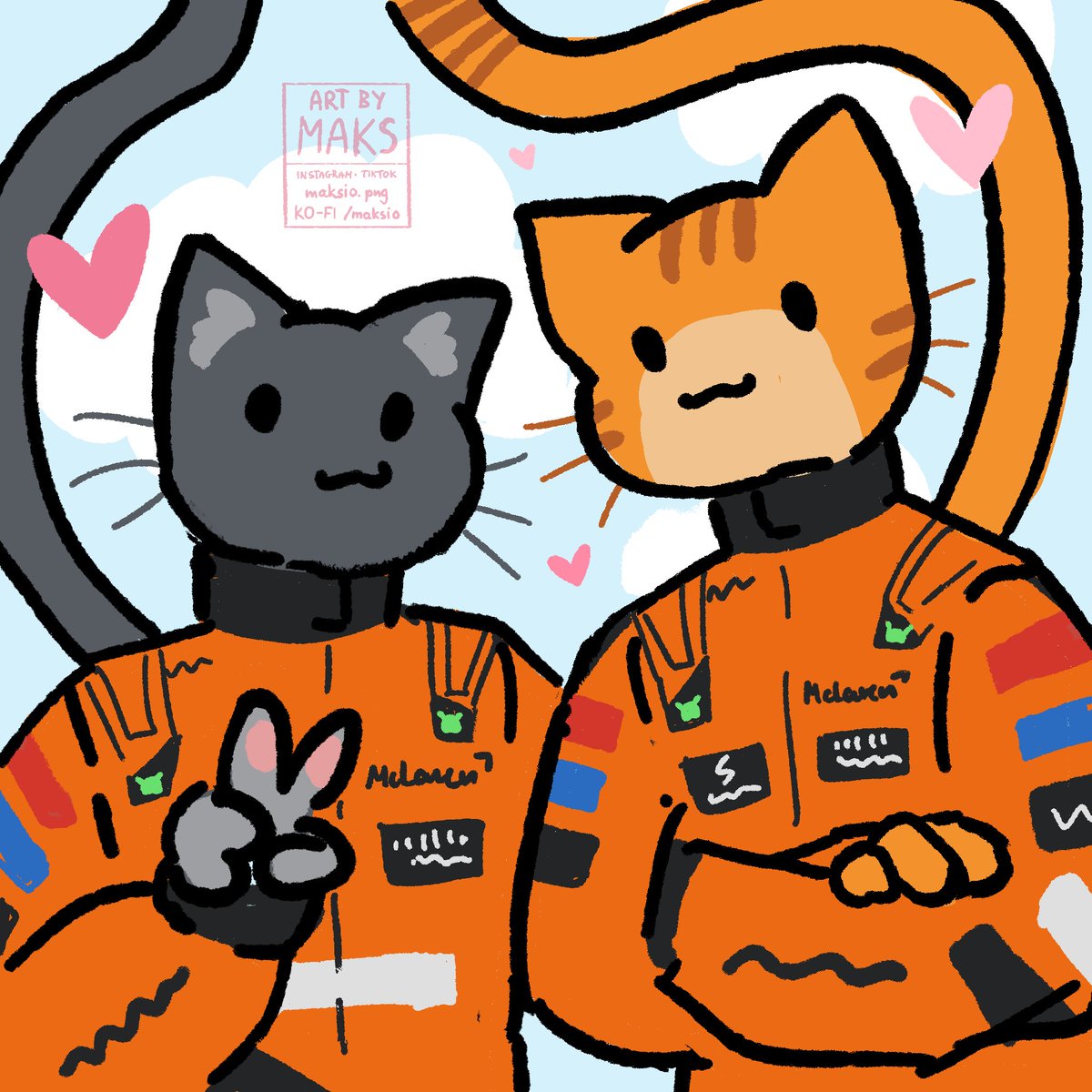 Lando & Oscar cats 🐈‍⬛ 🐈 it’s almost race week, good luck in Suzuka, team! @McLarenF1