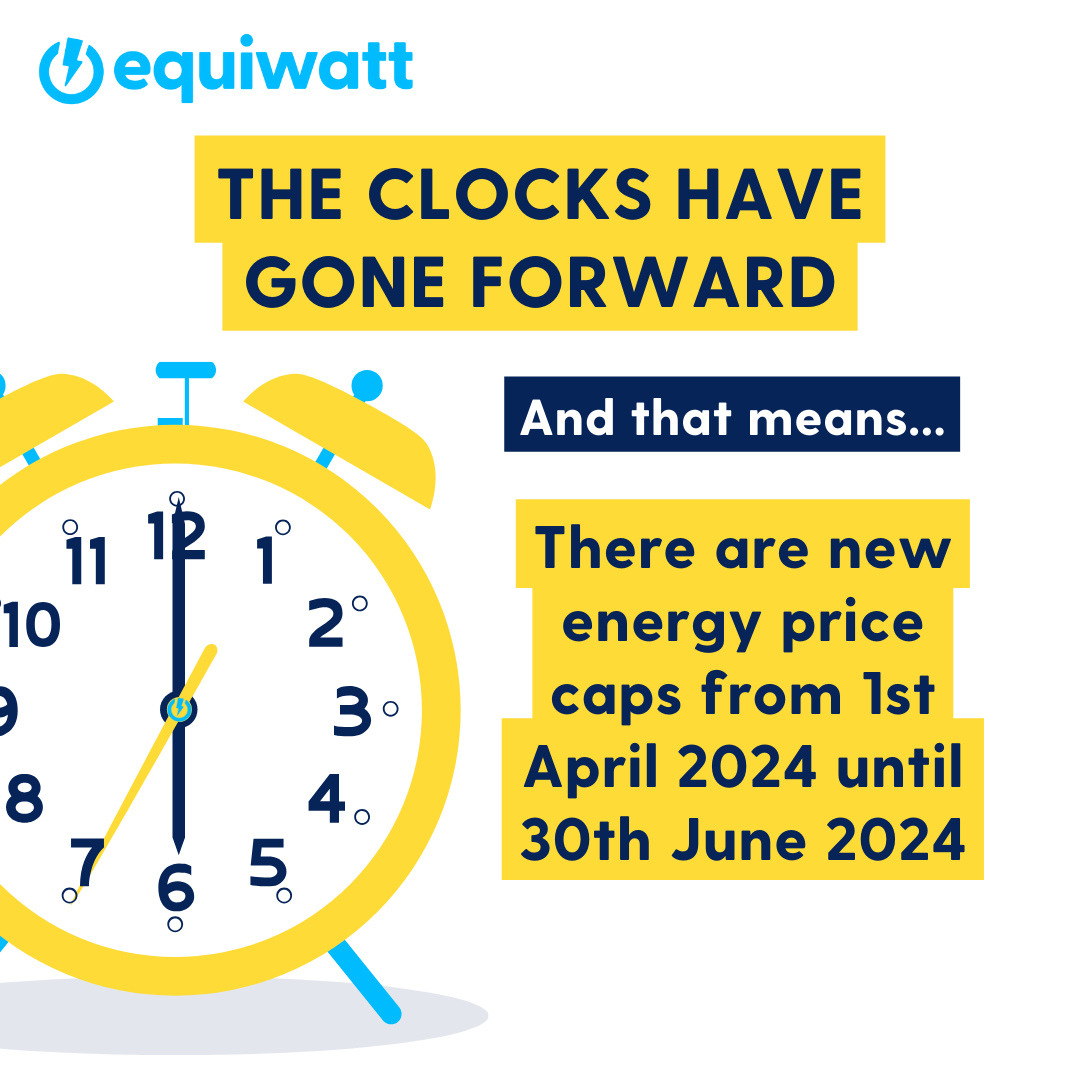 The clocks have gone forward ⏰ But what does that mean for your energy bill? Well one thing is that the energy price cap has changed for the next three months. You can find out about the new rates by visiting the ofgem website: hubs.ly/Q02qWrFY0