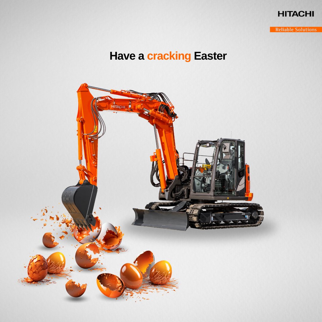 Wishing all of our fans, followers, customers and suppliers a cracking Easter! 🧡🥚 #Easter2024 #HitachiConstructionMachinery #HCMUK #HappyEaster