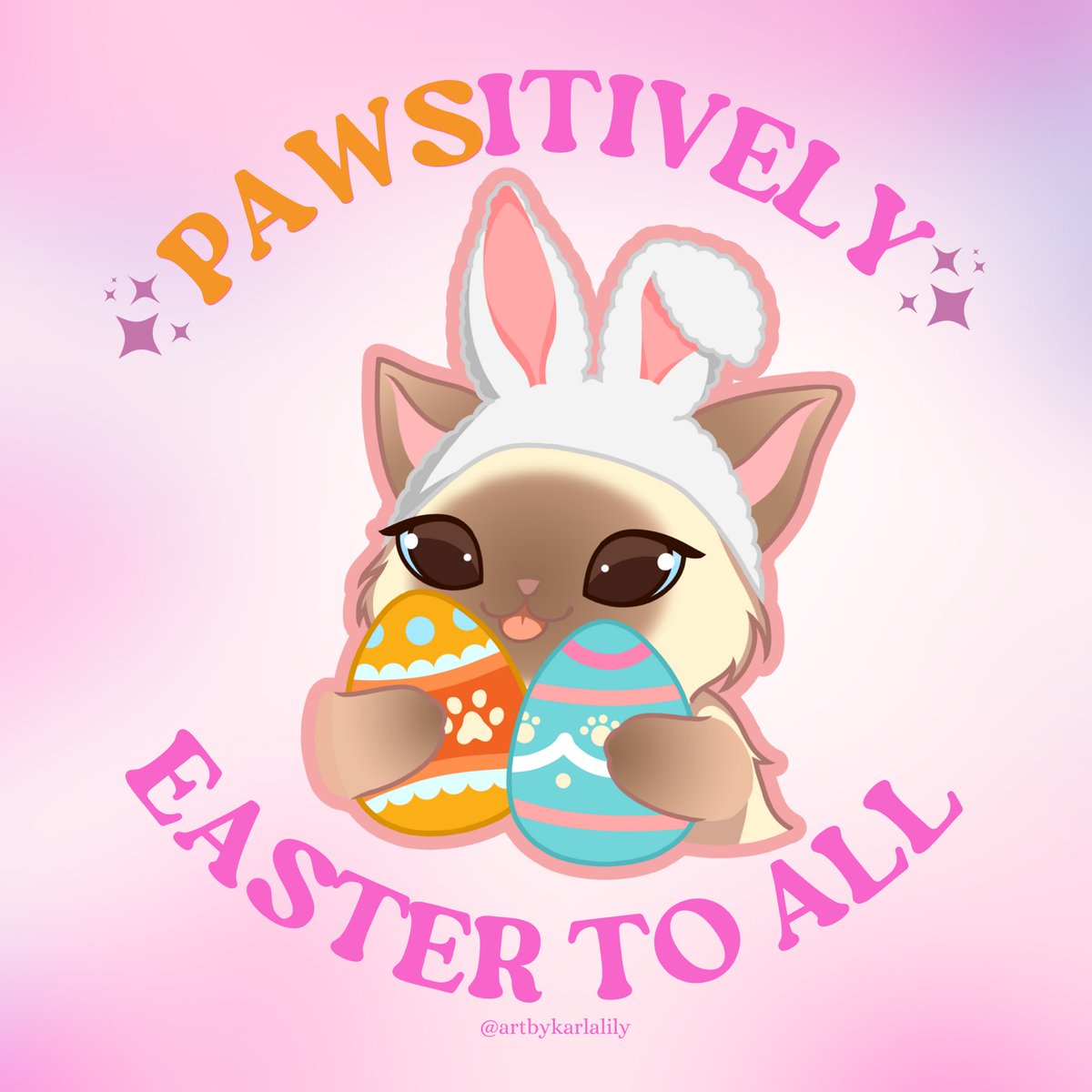 Meowy Easter to all from purr-fect little bunny! 🐱✨ (just a quick doodle art) #artph