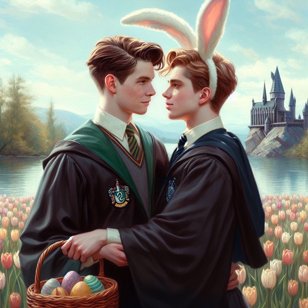 Happy Easter from these boyfriends 🐰🐣💚💙

Apps used: BingAI, InsightFaceSwap, Facetune, FaceApp

#AIGenerated #BingAI #Larllow #SebastianSallow #AndrewLarson #HogwartsLegacy