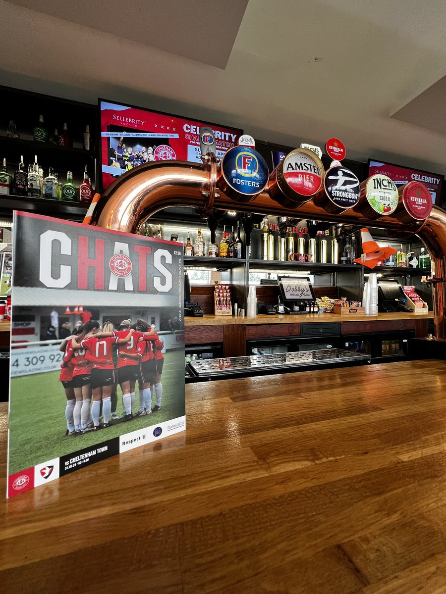Remember to pick up your matchday programme when you arrive this afternoon! @BobbysBar1, Bobby’s Shack and Club shop will also be open 🍻 🍔 🔴⚪️⚫️ #UpTheChats | #InThisTogether