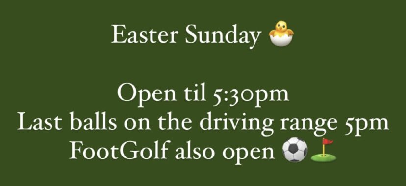 FormbyGC's tweet image. Easter Sunday hours