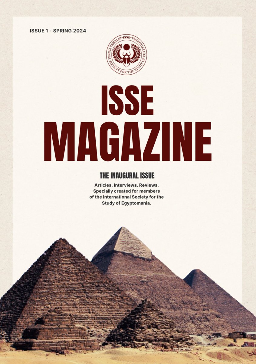OUT NOW! The first ever ISSE magazine edited by the wonderful <a href="/lotnumber249/">🦇mka (she/her)🦇</a> 🤩 with articles from <a href="/archaeoresearch/">Matt Szafran</a> <a href="/gothicbookworm/">Lauren B 🥀🏛🦇(She/Her)</a> <a href="/RiderHaggardSoc/">H Rider Haggard Society</a> &amp; an interview with <a href="/Dr_Obelisk/">Dr. Obelisk</a> plus a puzzle page, &amp; more! Become a member and receive this magazine for FREE! #Egyptomania