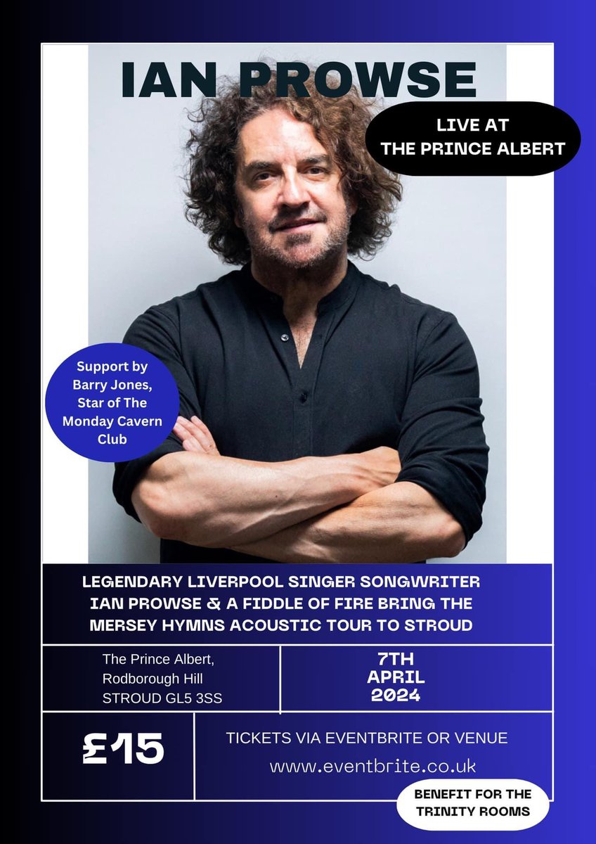 Just a week to go until Ian Prowse brings his Mersey Hymns show to Stroud. There are just a few tickets left and it’s in support of a great local community hub.