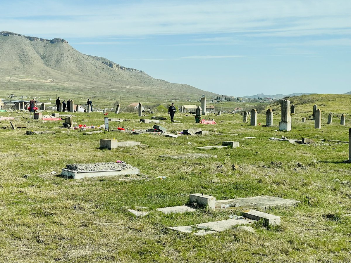 Rest in peace 🙏 The remains of 7 people whose remains were discovered in the mass grave during excavations in the center of Khojaly🇦🇿 city and whose identities were confirmed, were buried in Khojaly Martyrs Alley.