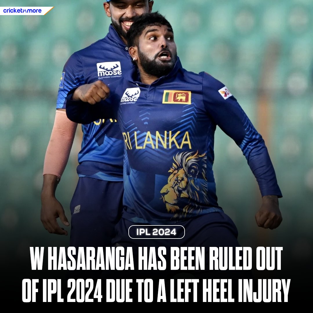 Wanindu Hasaranga has been ruled out of IPL 2024!

#CricketTwitter #IPL2024 #SRH #WaninduHasaranga