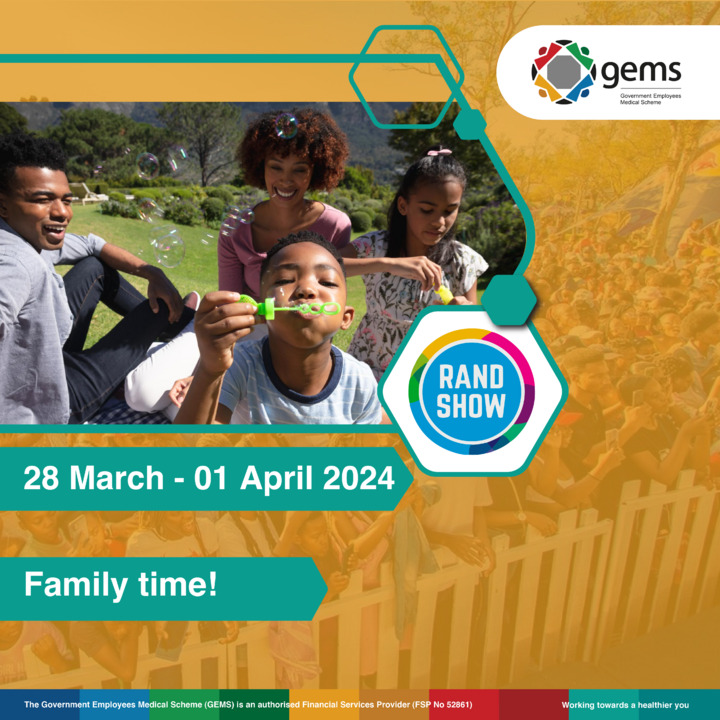 We are still at the Rand Show! Remember to visit GEMS at the Rand Show, Hall 5, to discover why GEMS is the perfect medical scheme to help you take control of your healthcare needs. 
#RandShow2024 
#DiscoverTheBrillianceOfGEMS 
#MonateForEveryone