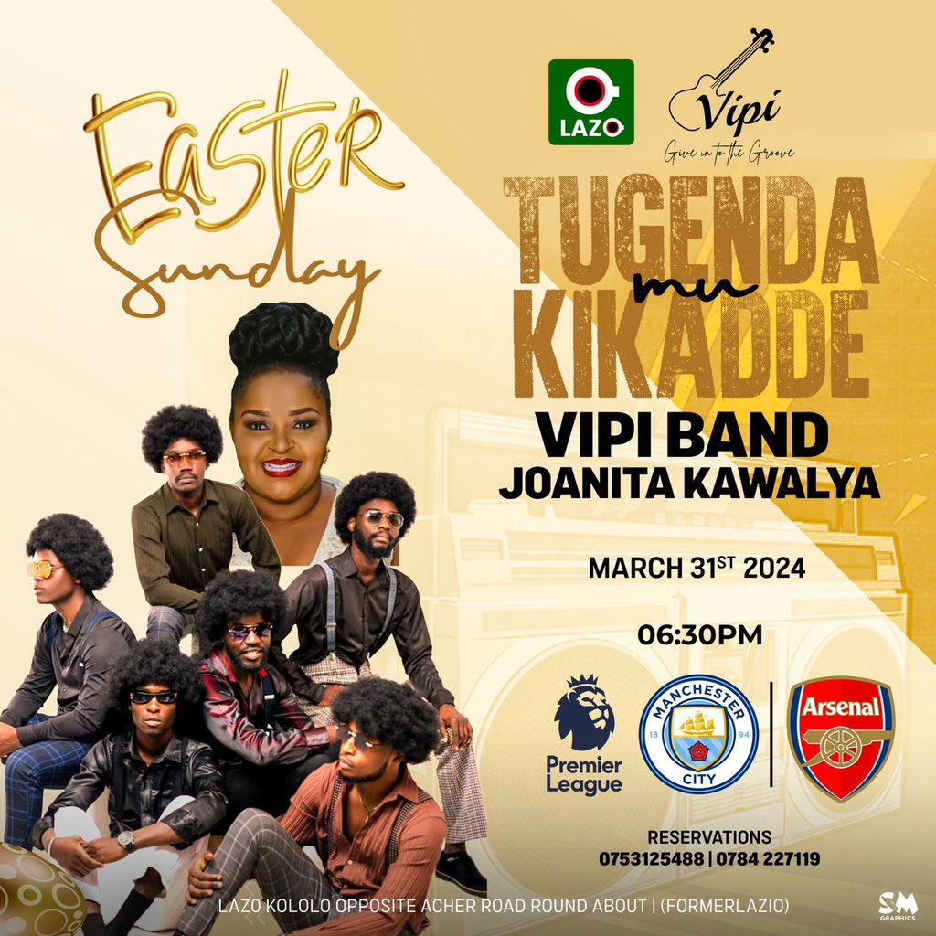 We are having a good time with Joanita Kawalya and @Vipiband this evening at @Lazio_Kampala 🤗

Come celebrate Easter in a special way.😌

#TugendaMuKikade