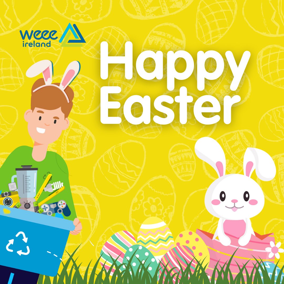 Happy Easter!🐇 We're encouraging you to have a ✨Spring Clean✨ for Easter - gather all old and broken household electrical & lighting items to recycle them for FREE at your local authority recycling centre or participating electrical retailer. 👇 weeeireland.ie/household-recy…