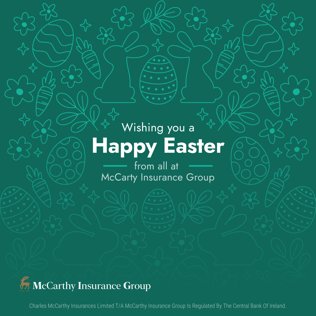 Happy Easter from all at McCarthy Insurance Group! 🐰🐣 ⁠ Our offices will be closed tomorrow, Easter Monday, but will reopen on Tuesday the 2nd of April from 9:00am.⁠ ⁠ If you need emergency assistance, you can call our 24/7 emergency helpline on 0818 911 247.