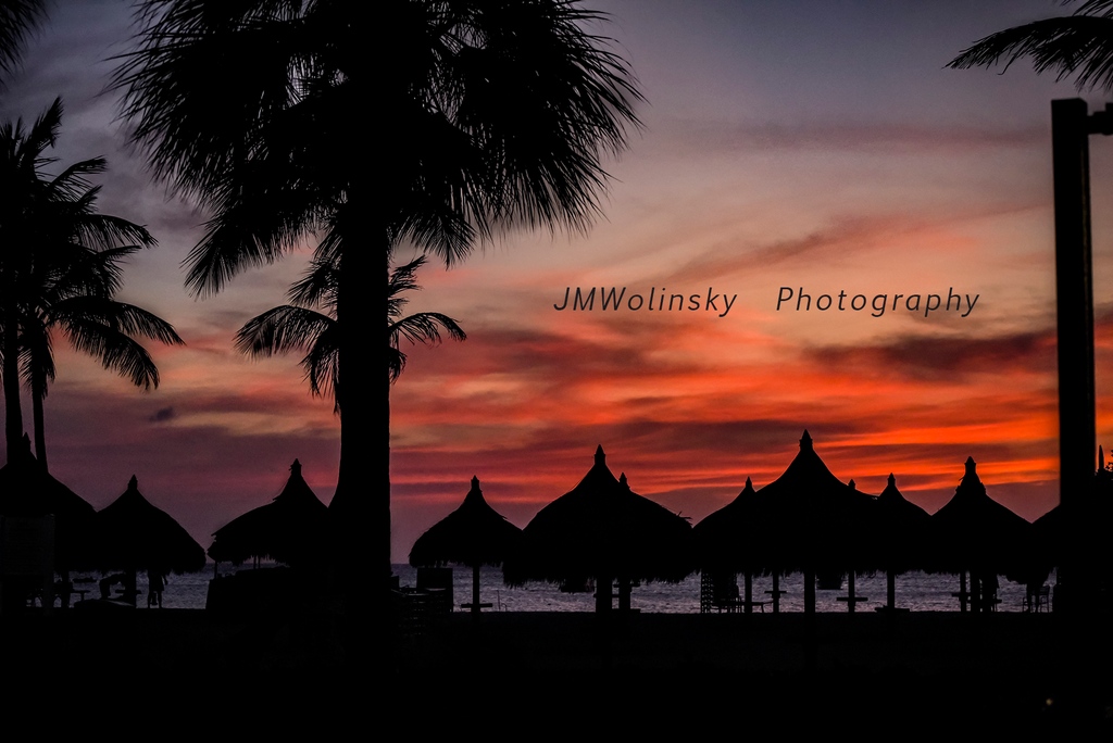 #ARUBA-#ONEHAPPYISLAND!AFTER THE SETTING SUN is another of my sunset images taken on a recent trip to Aruba with my husband. I took this one as we were walking back to our room to get changed for dinner.