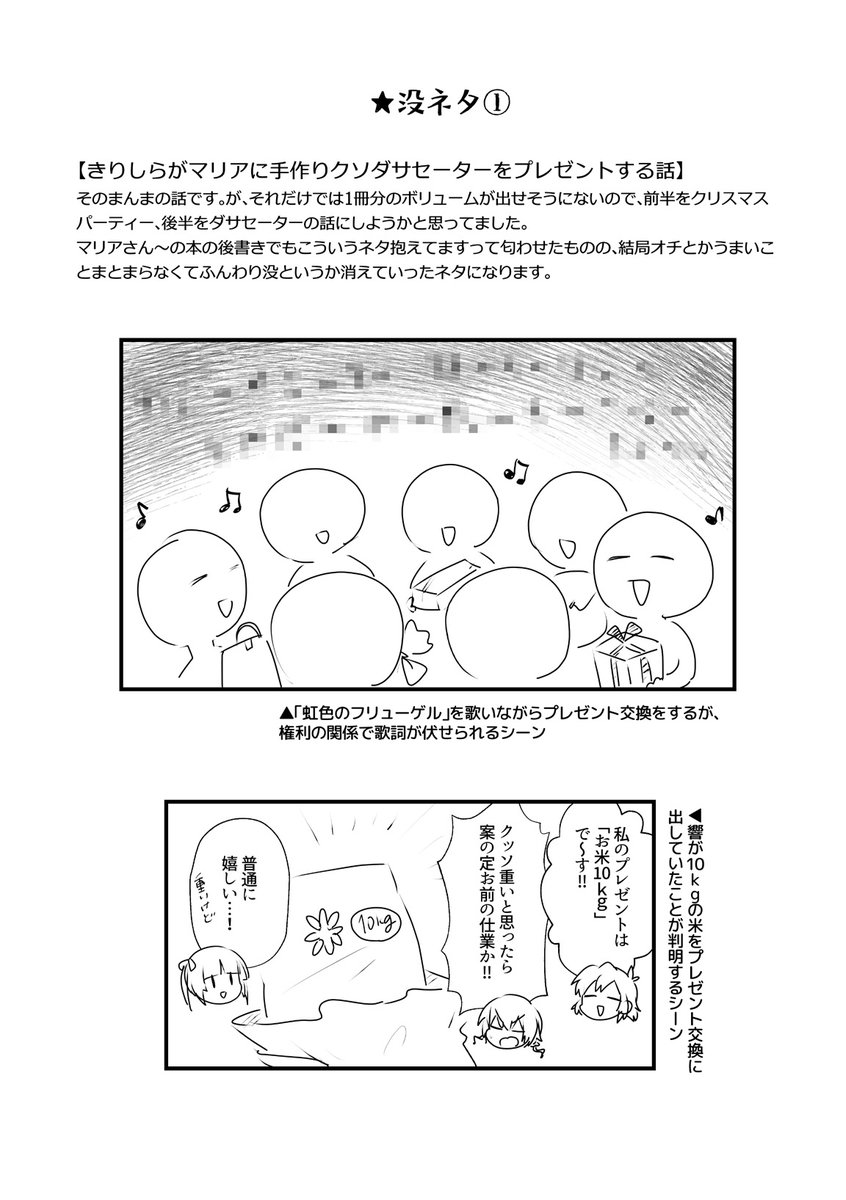 今まで出した漫画5冊分+ちょっとした小ネタ(余談)や没になったネタを合間にちょこちょこ挟んだ全130ページです!!! 