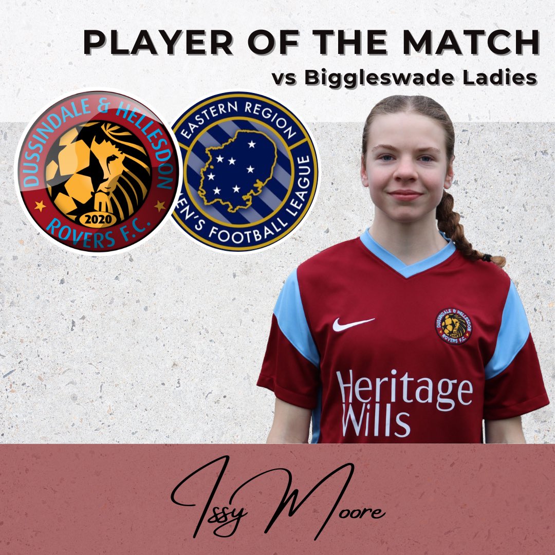 With no game today, we want to celebrate a brilliant POTM performance by Issy Moore against Biggleswade last week. Congrats Issy #upthedussy