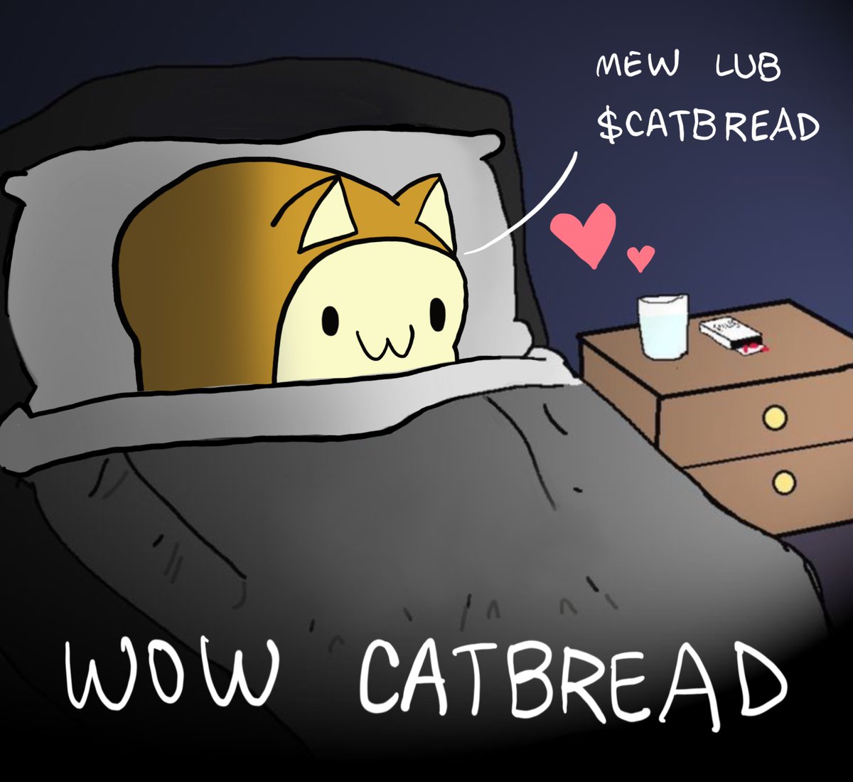 SolanaCatBread's tweet photo. i woke up happy in my bed because i hold CatBread https://t.co/ILXYrb0Mw5