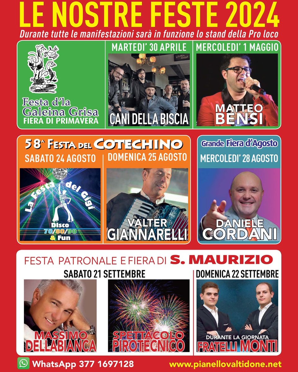 ... Pronti alla nuova stagione? Ecco a voi il programma 2024 della Pro Loco di Pianello Val Tidone! 😉😉 Info: pianellovaltidone.net/eventi/pro-loc…