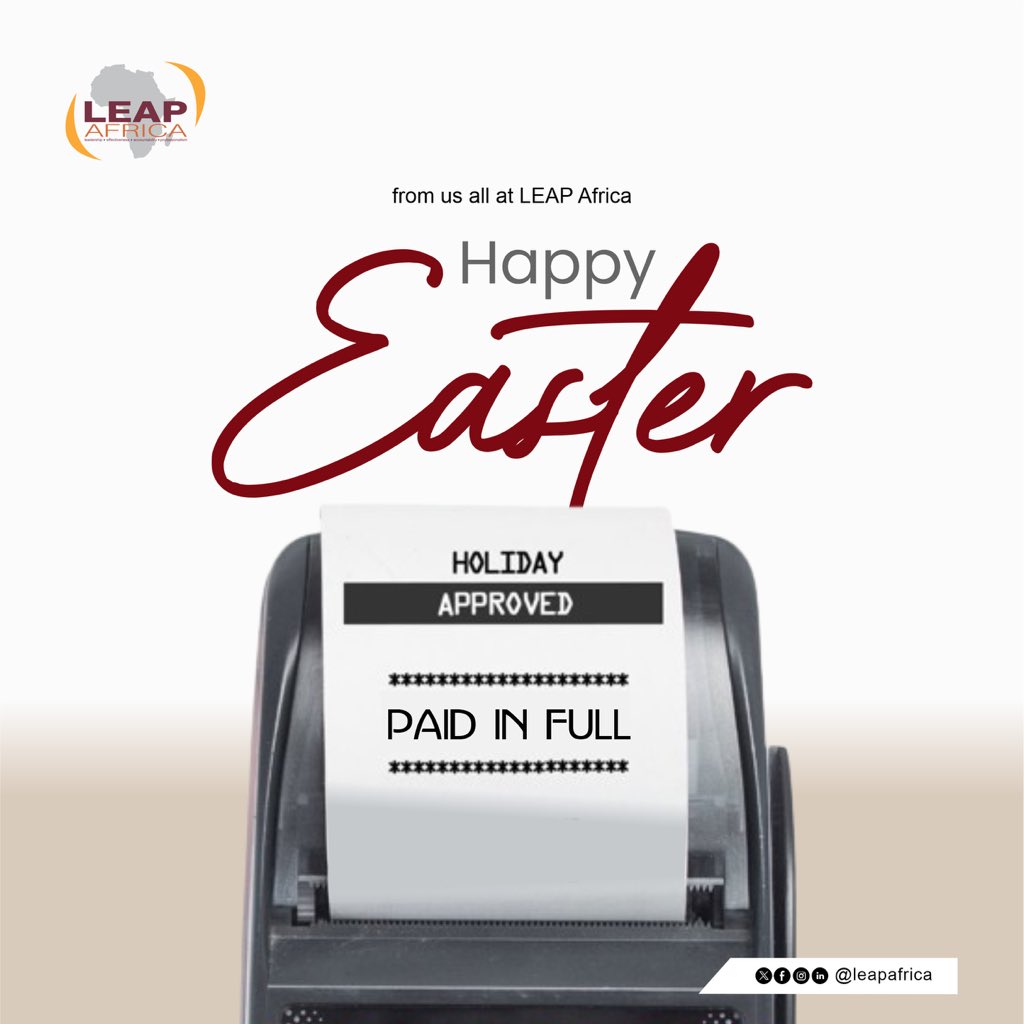 This Easter, we reflect on the incredible sacrifice Jesus made. He paid it all, offering us the ultimate gift of hope and redemption. May this Easter season bring you joy, peace, and a renewed sense of purpose. #LEAPAfrica #paidinfull