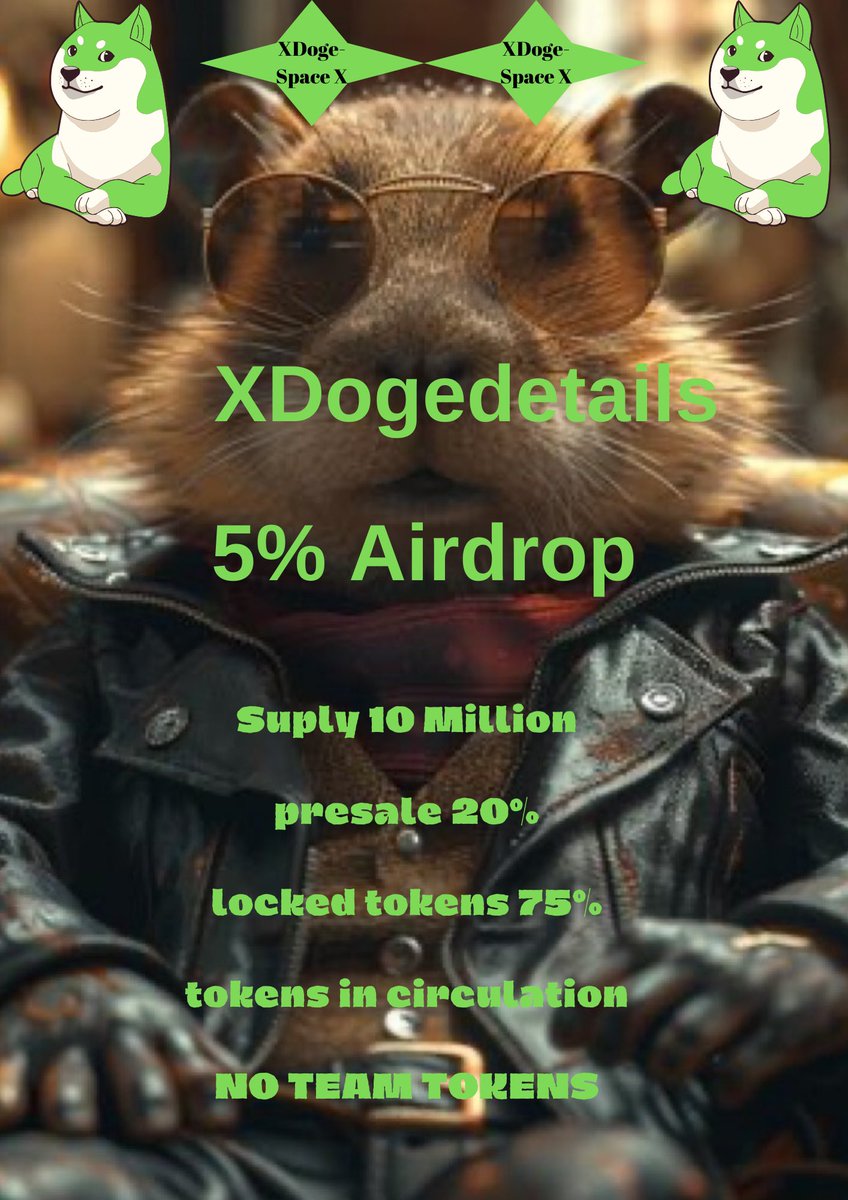 Xdoge_spacex's tweet photo. This is XDoge on @MultiversX 
Launch 1 @OneDex_X 
                2.@BurnifyApp 
                3.@xExchangeApp 
                4.@JEXchangeDefi 

 First 100 retweets receive tokens for free. 
Retweet snd drop your address 🐶 https://t.co/OnTM9yOM7J