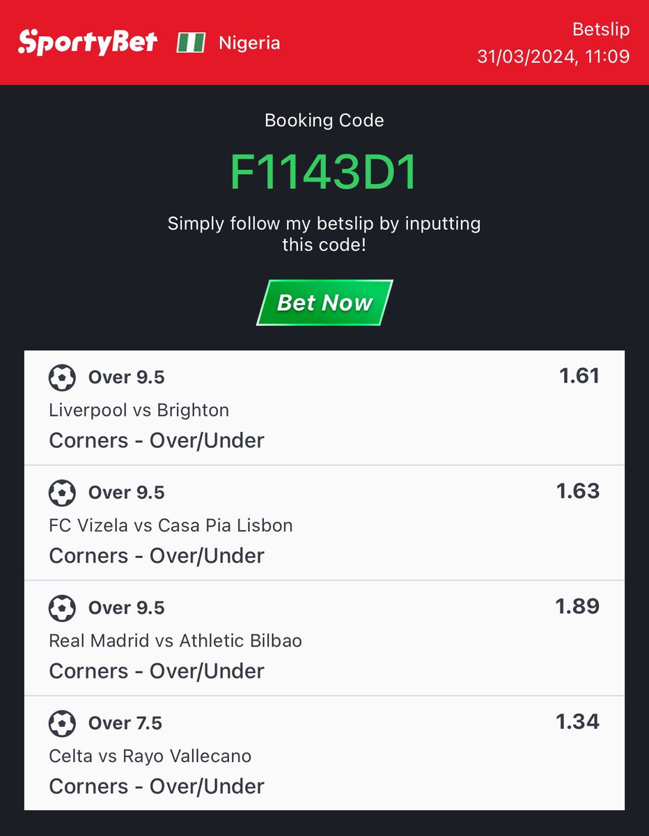 fdo_tips's tweet image. 6.65 odds on SportyBet

Free football predictions with 98% winning chances 

SportyBet: F1143D1

Follow us, Like and Retweet for correct scores and more free games