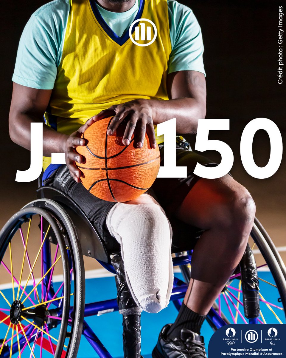 150 ̶p̶̶o̶̶i̶̶n̶̶t̶̶s̶ jours avant le début des Jeux Paralympiques de @Paris2024. D’ici là, on va vite travailler notre shoot nous ! 🏀