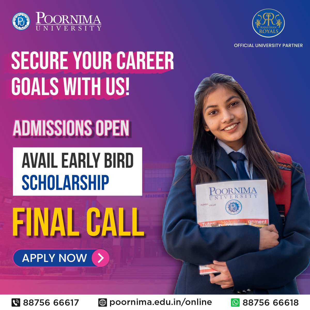 Today Marks the Final Opportunity to Secure Your Early Bird Scholarship! Transform Your Future, Enroll Now, and Embark on a Journey of Excellence. Don't Miss Out! Admissions Open 2024 Apply Now: bit.ly/PU-Adm-2024