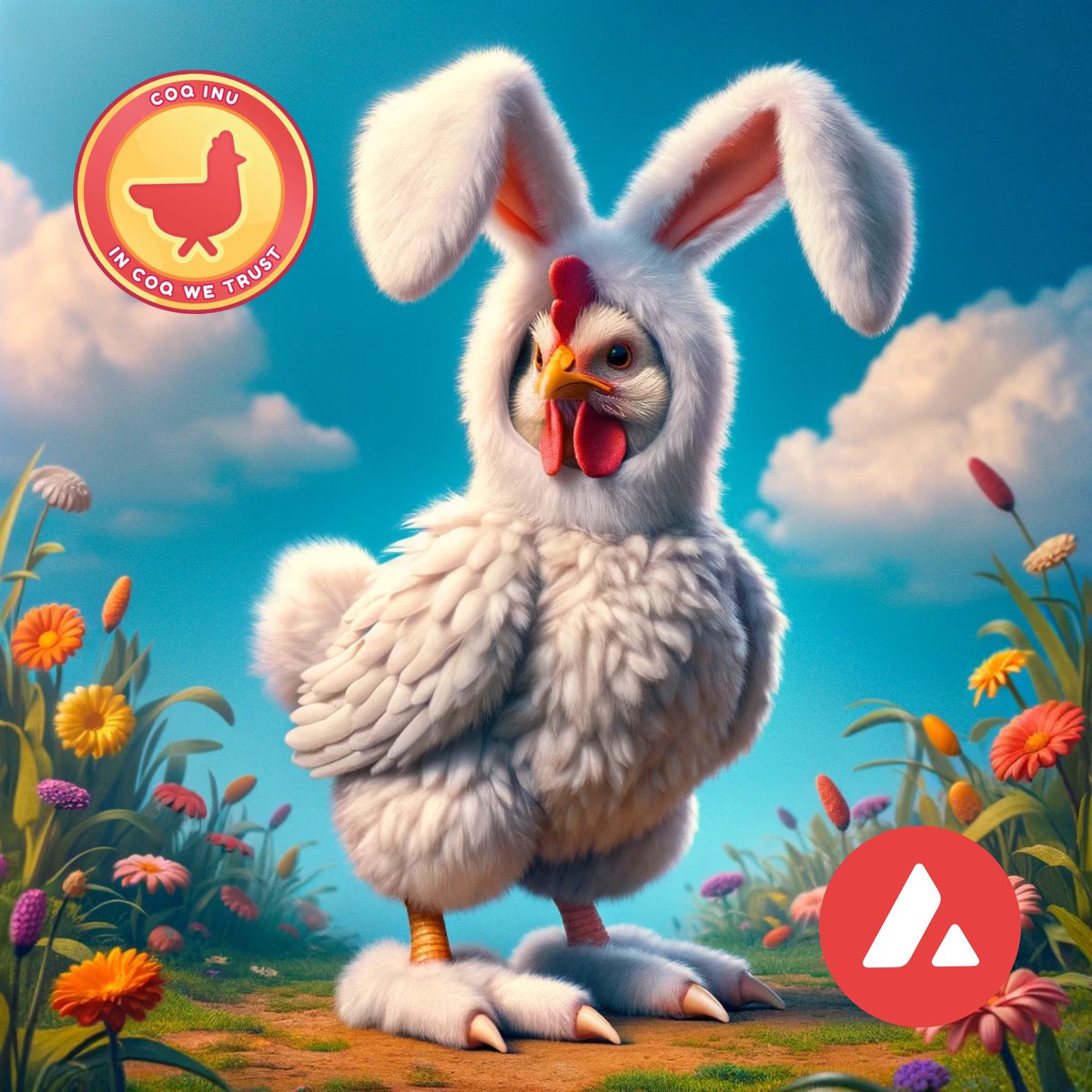 CoqNakamoto's tweet photo. Happy Easter from my $Coq to yours. 🙏 🐓 🐰 ✝️ https://t.co/4BJeYtPbcl