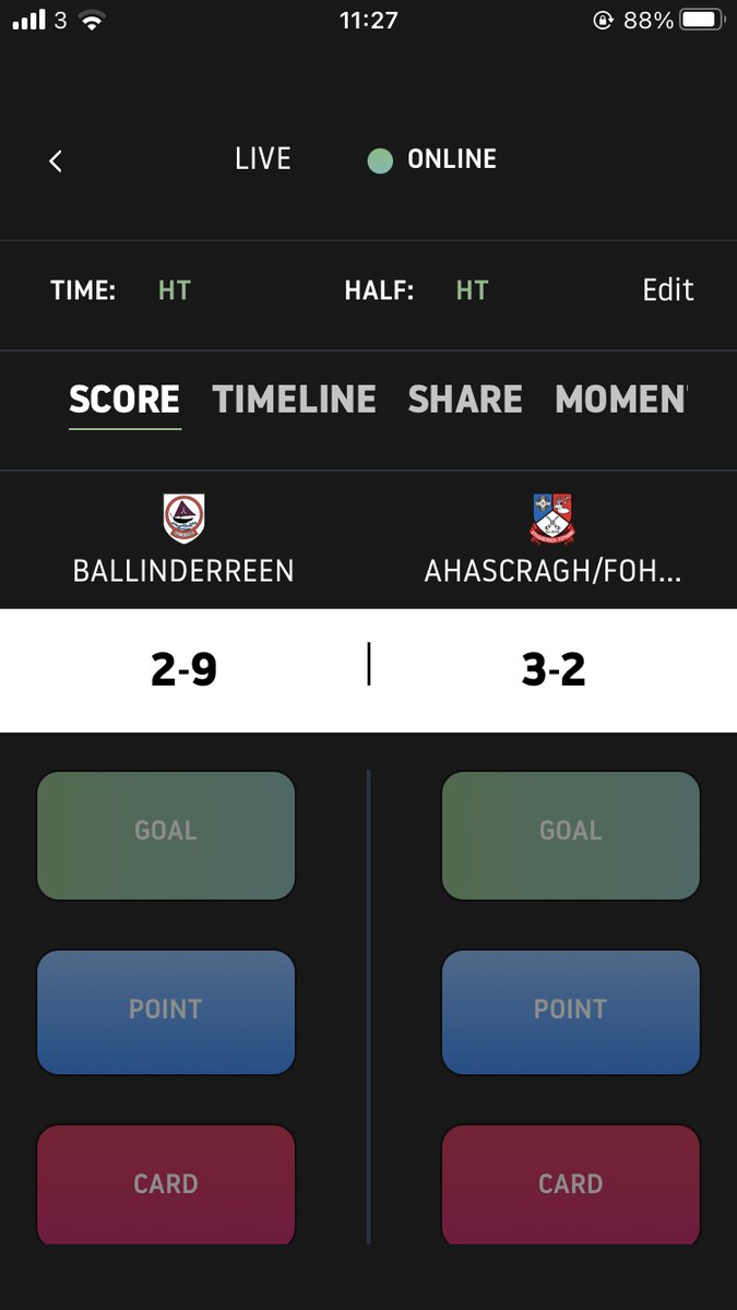 U-17 Hurling League Halftime Score: @BallinderreenG 2-9 @AhasFohGAA 3-2 Follow updates on @WhatstheScor