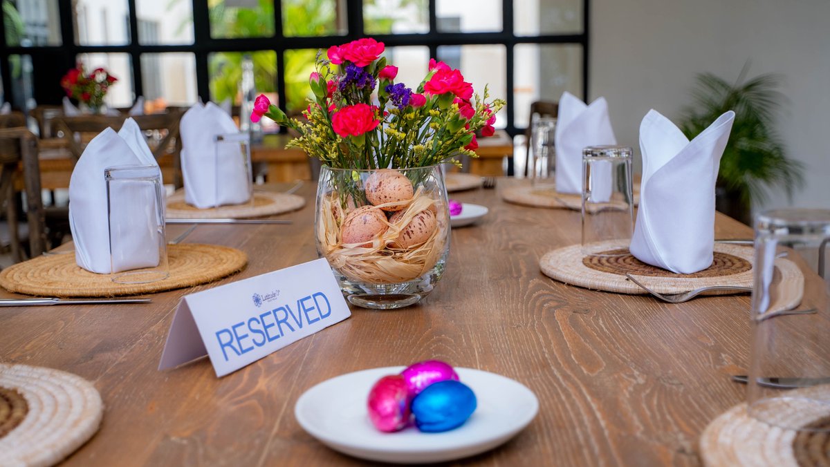 The tables are set for our Easter brunch, and we can’t wait to host you. 🐰 #EasterBrunch