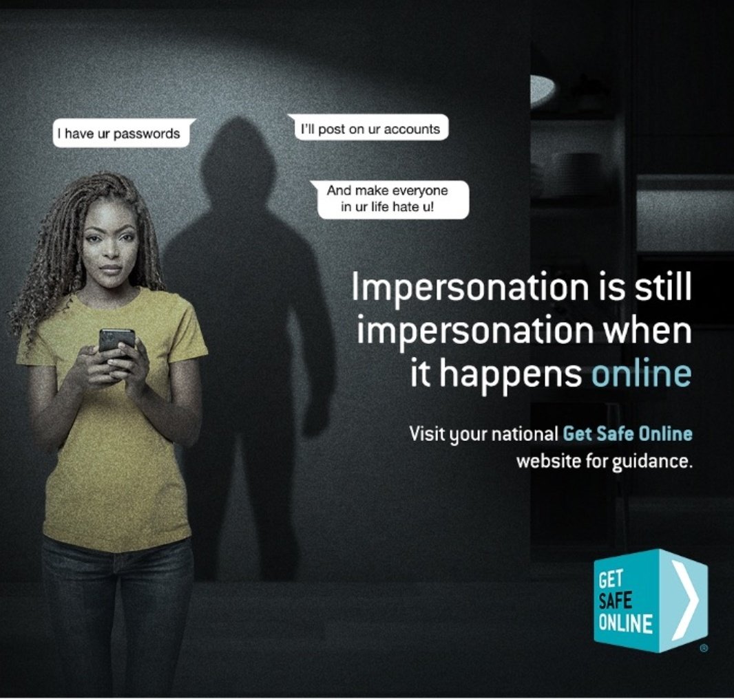 Online impersonation is illegal and no one should do that you.
You personal details like passwords should be protected at all cost.
For more information visit your national Get Safe Online website at getsafeonline.org.rw
#TekanaOnline #BeSafeFeelSafe