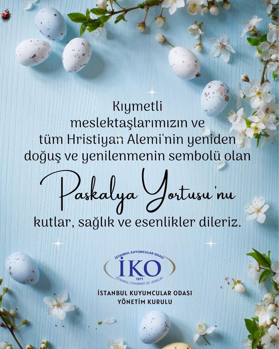 iko_istanbul's tweet image. Paskalya Yortusu'nu kutlarız. İKO Yönetim Kurulu #bayram #sevinç #barış #saglik #huzur #paskalya #paskalyabayramı #paskalyayortusu#paskalyayortunuzkutluolsun