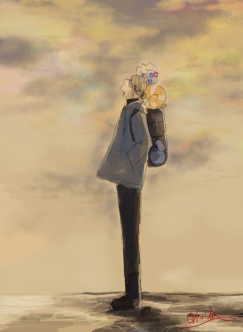 「blonde hair cloudy sky」 illustration images(Latest)