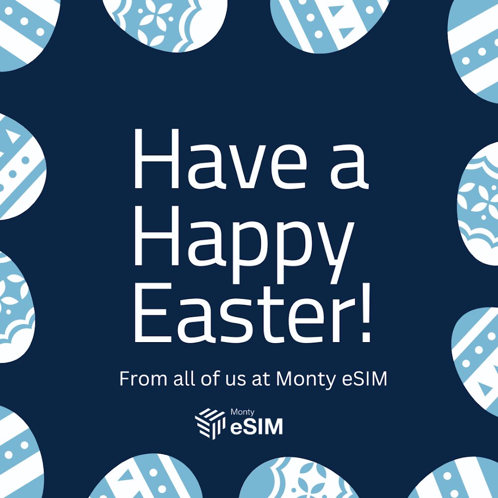 Enjoy your Easter vacation and stay connected with Monty eSIM!🐣🌸
Happy Easter from all of us at Monty eSIM! ✨

 #MontyeSIM #stayconnected #easter #Happyeaster #easterblessings