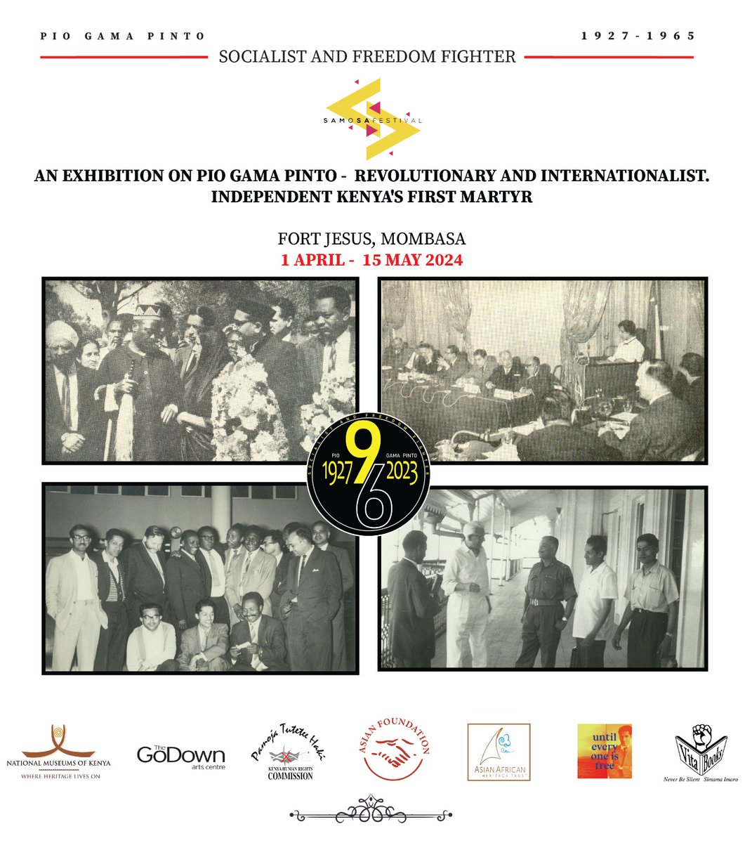 The Pio Gama Pinto Exhibition moves to the coast at Fort Jesus from 1 April - 15 May 2024. Various publications and momentos will be available at the Souvenir shop. Don't miss it!