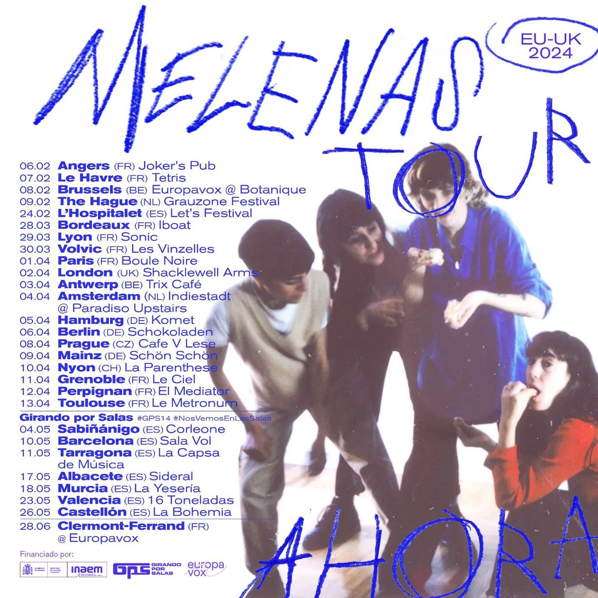 MELENAS are on tour in EU/UK right now! Paris tmrw (Apr 1) at @Laboulenoire! 🩷 @melenasband