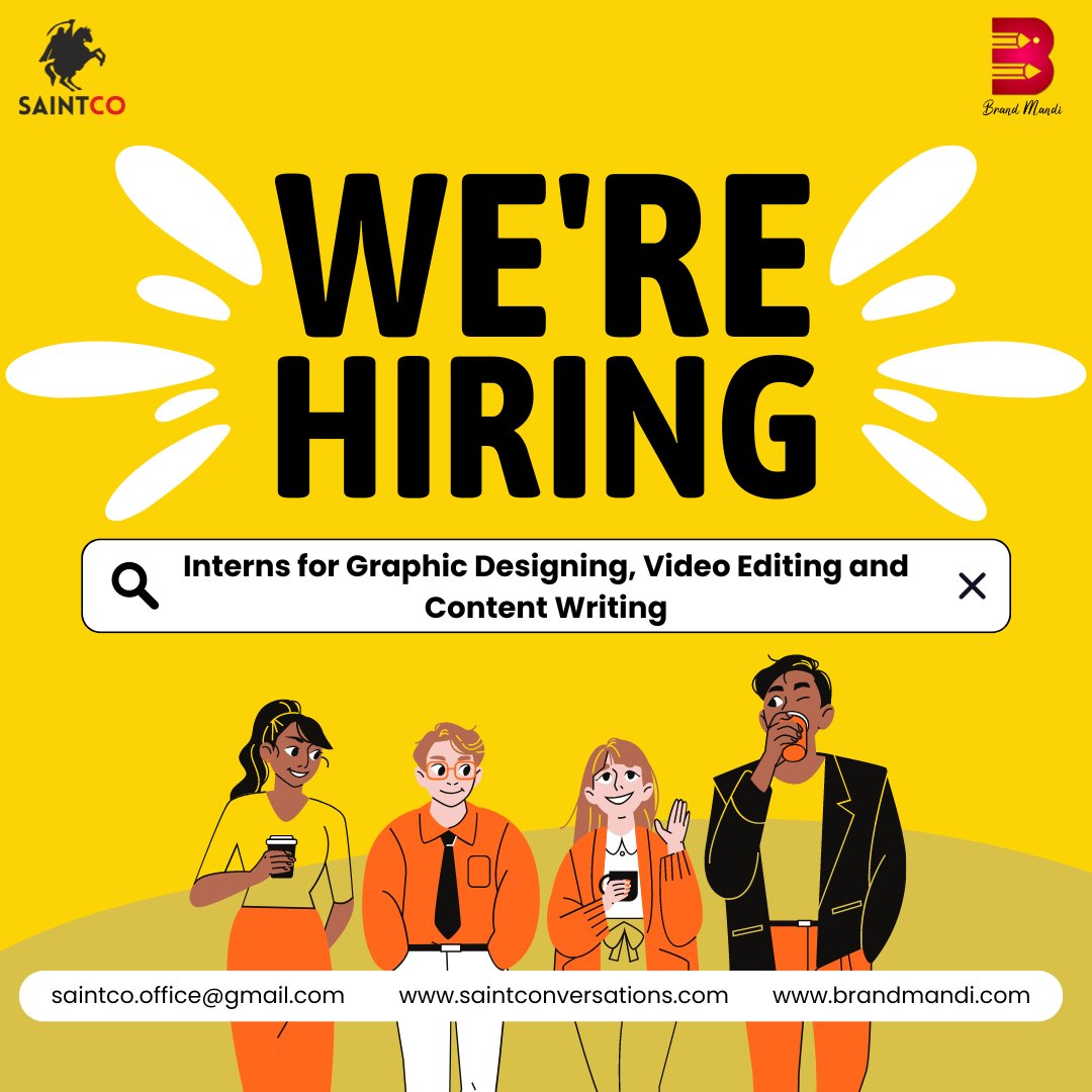 ftebrandmandi's tweet photo. Ready to kickstart your career journey? Apply now and let's create magic together! ✨🎨💻
saintco.office@gmail.com

#InternshipOpportunity #GraphicDesign #VideoEditing #ContentWriting #SaintCo #BrandMandi #pune #advertisingagency #advertising #marketing #pr #promotion #publicity https://t.co/SpSct21lZy