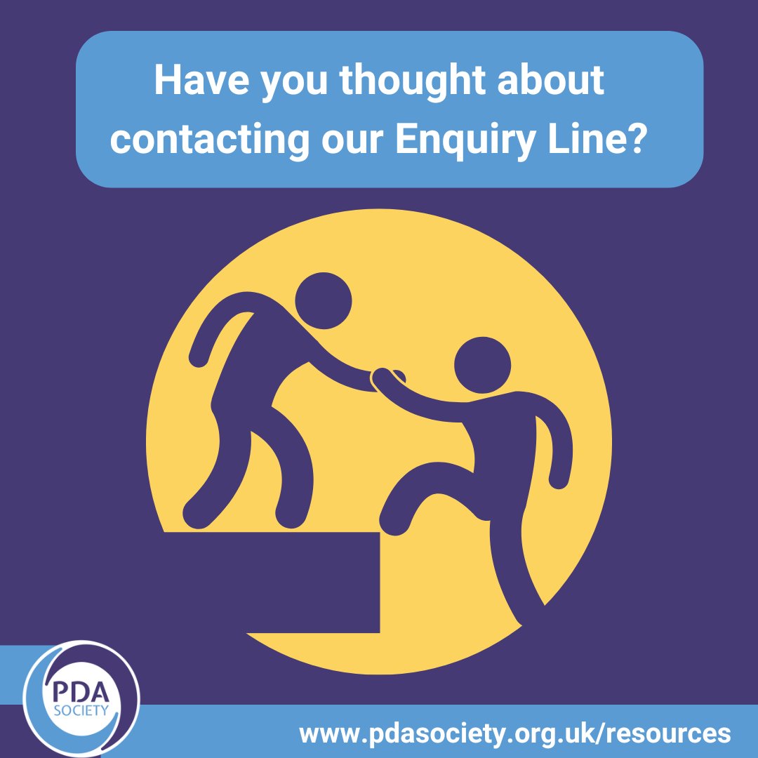 This is a gentle reminder that our free enquiry line is always there for you when you need it. The team is entirely staffed by trained individuals with a personal connection to PDA, and can be reached through our website: pdasociety.org.uk/contact-us/enq…

#PDA