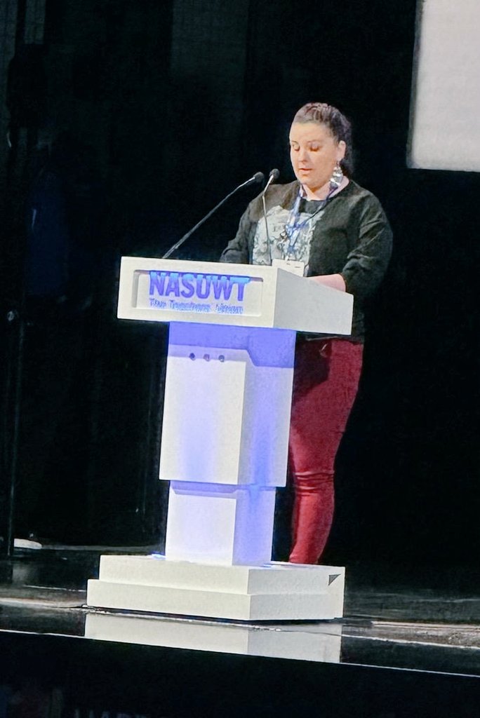Kim speaking powerfully on restorative conversations when there has been an attack referencing someone's protected characteristics.

'Not only is it not our job to explain why we are hurt, but it could also lead to the disclosure of personal information' #nasuwt24