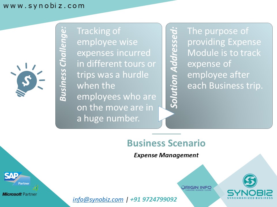 Title: Expenses Management

Functionality Built for: #SAP #SAPB1 #BusinessOne

#Synobiz #TechBiz #ERP #IntelligentEnterprise #DynamicsNAV #BusinessCentral #D365 #SAPBusinessOne
#Expense #Smallthingsmatter