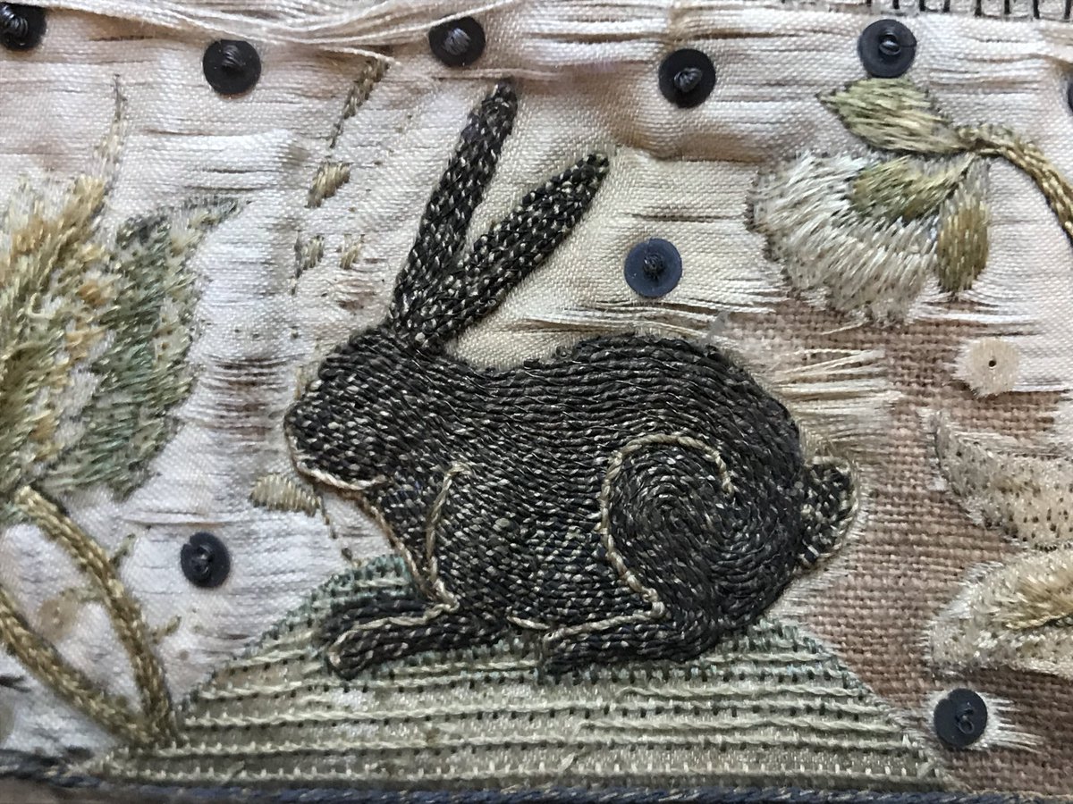 Wishing you a Happy #Easter weekend with this embroidered bunny (17th century)