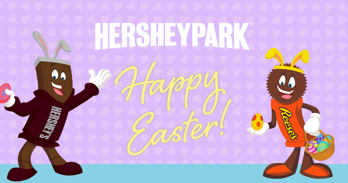 Happy Easter from all of us at #Hersheypark! We're open today 11AM-8PM.