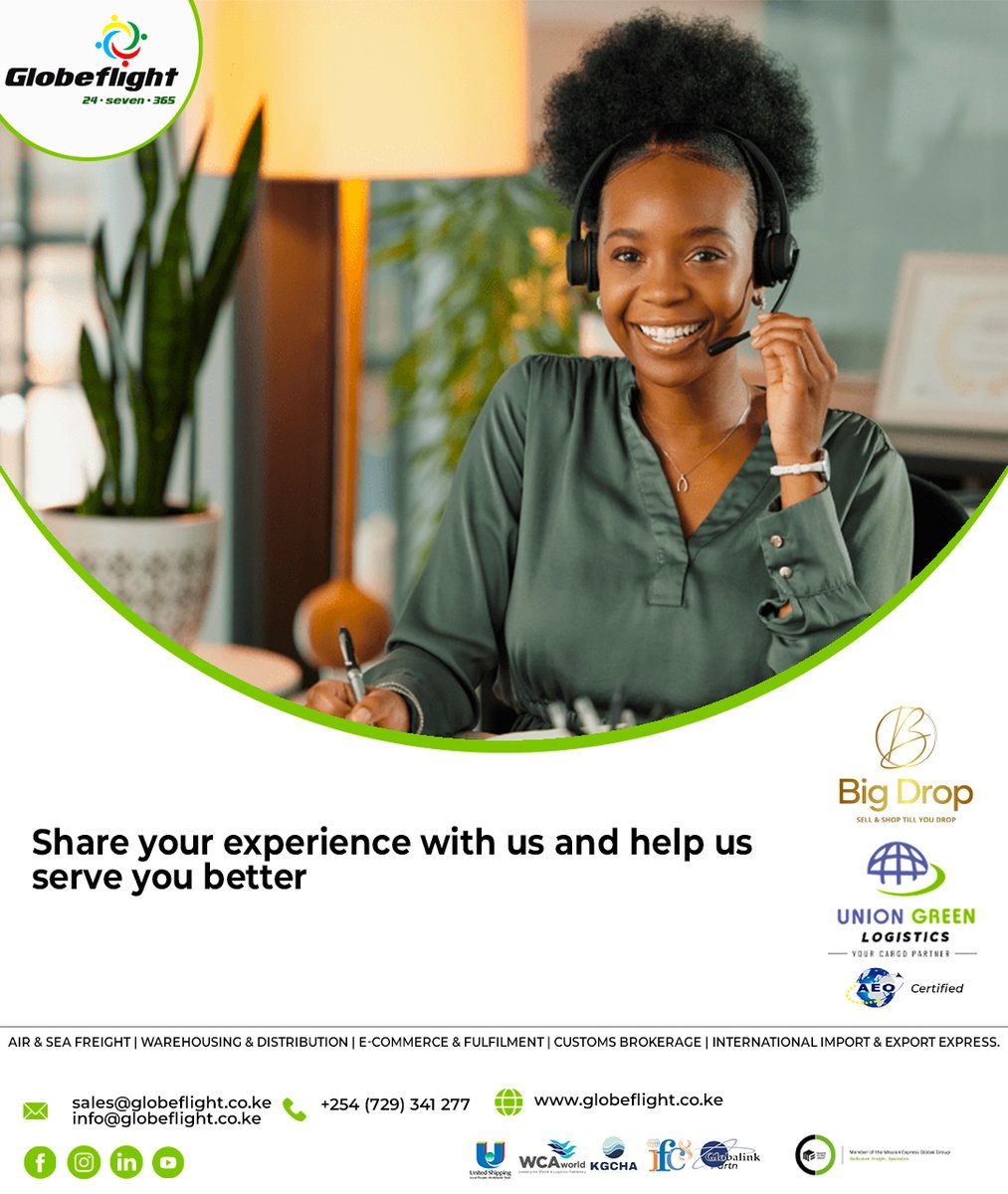 globeflight_ke's tweet photo. #Eastersunday  Dear valued clients, your feedback is invaluable to us! Thank you for choosing Globeflight Worldwide Express!
info@globeflight.co.ke or https://t.co/JQNfnK5uG6
#monica #jowie #twendenivasha #Sakaja #EACC #SodomAndGomorrah #Eastleigh #hellsgate https://t.co/k70mAcKcsj
