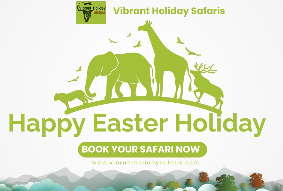 HolidayVibrant's tweet image. Easter holiday with Vibrant Holiday Safaris! Let’s explore the incredible wildlife, picturesque landscapes, and rich cultures of Africa. Don't just visit Africa, become a part of it. Book your stay with Vibrant Holiday Safaris today! #StayInCharacter #EasterHoliday #AuthenticAdve