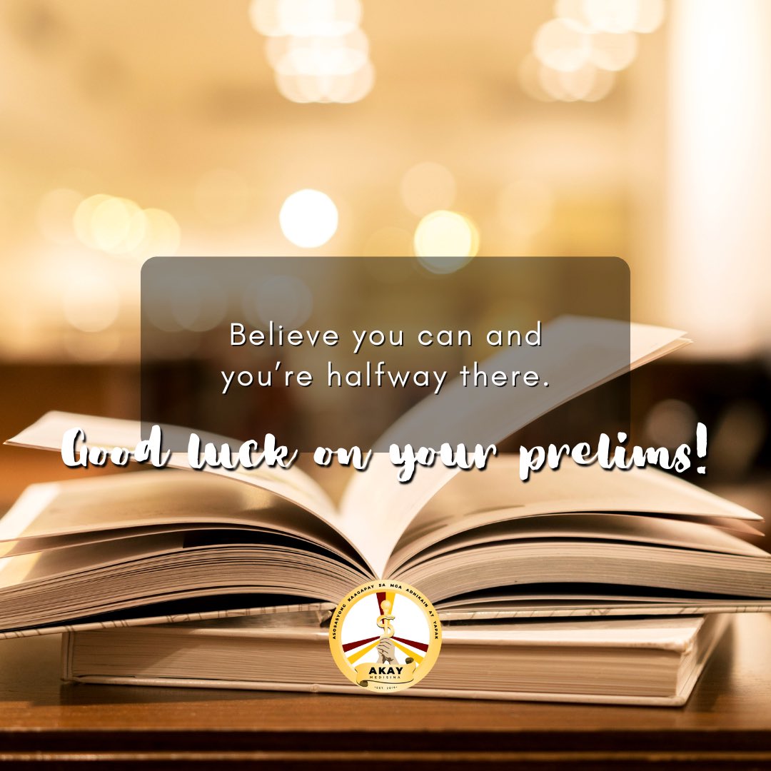 Remember, success is not just about the outcome of this exam, but also about the journey of growth and learning that you've undertaken. Trust in your abilities, stay committed to your goals, and let your determination carry you through. Goodluck on your Prelim Exam!