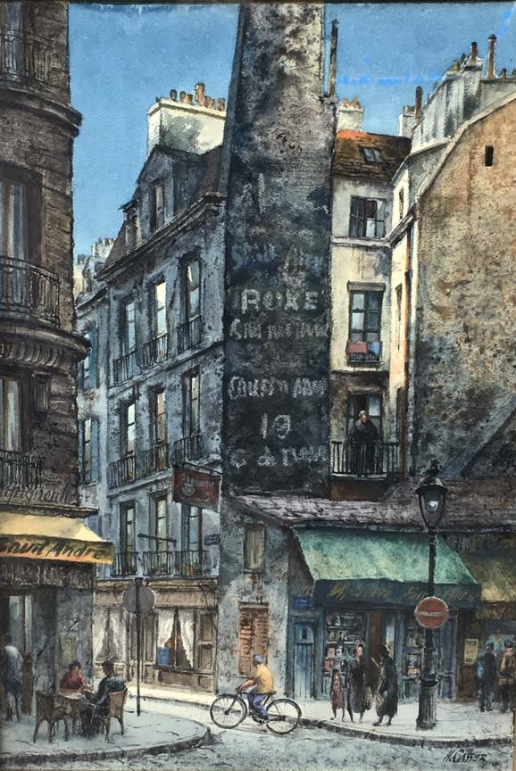 Rue Saint Andre Des Arts, Paris (Watercolour and Gouache) by Henry Martin Gasser (1909–1981)