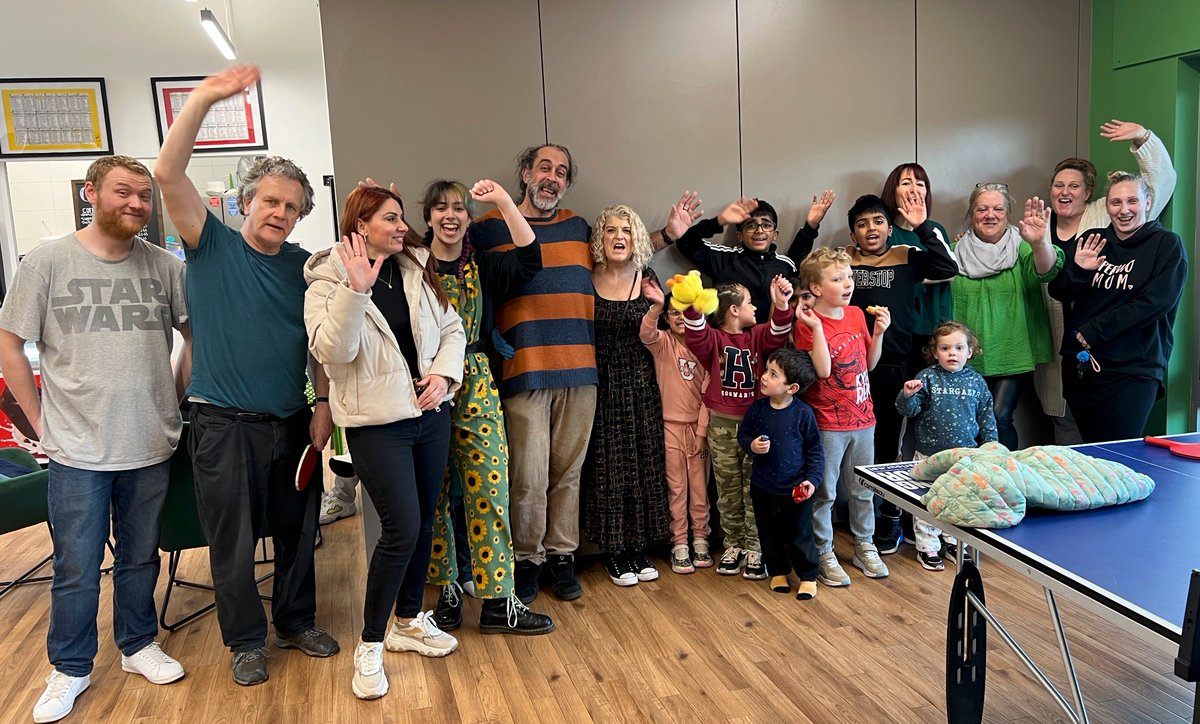 Some children, mums, dads, granddads & volunteers at the Fabulous Friday Club- last day! #warmhub Around 30 children a week have been enjoying FREE Food, kids #stufftodo with #chillout time for parents/carers. Thanks to grants from @HertsCommunityF & @hertscc @sandywalkington