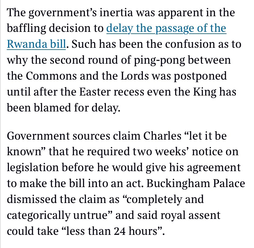 An easy to overlook detail in @thetimes piece on that MRP poll - someone in government seemingly briefing against the King. The Palace shooting down claims like this is not a normal place to be. This is *mad*