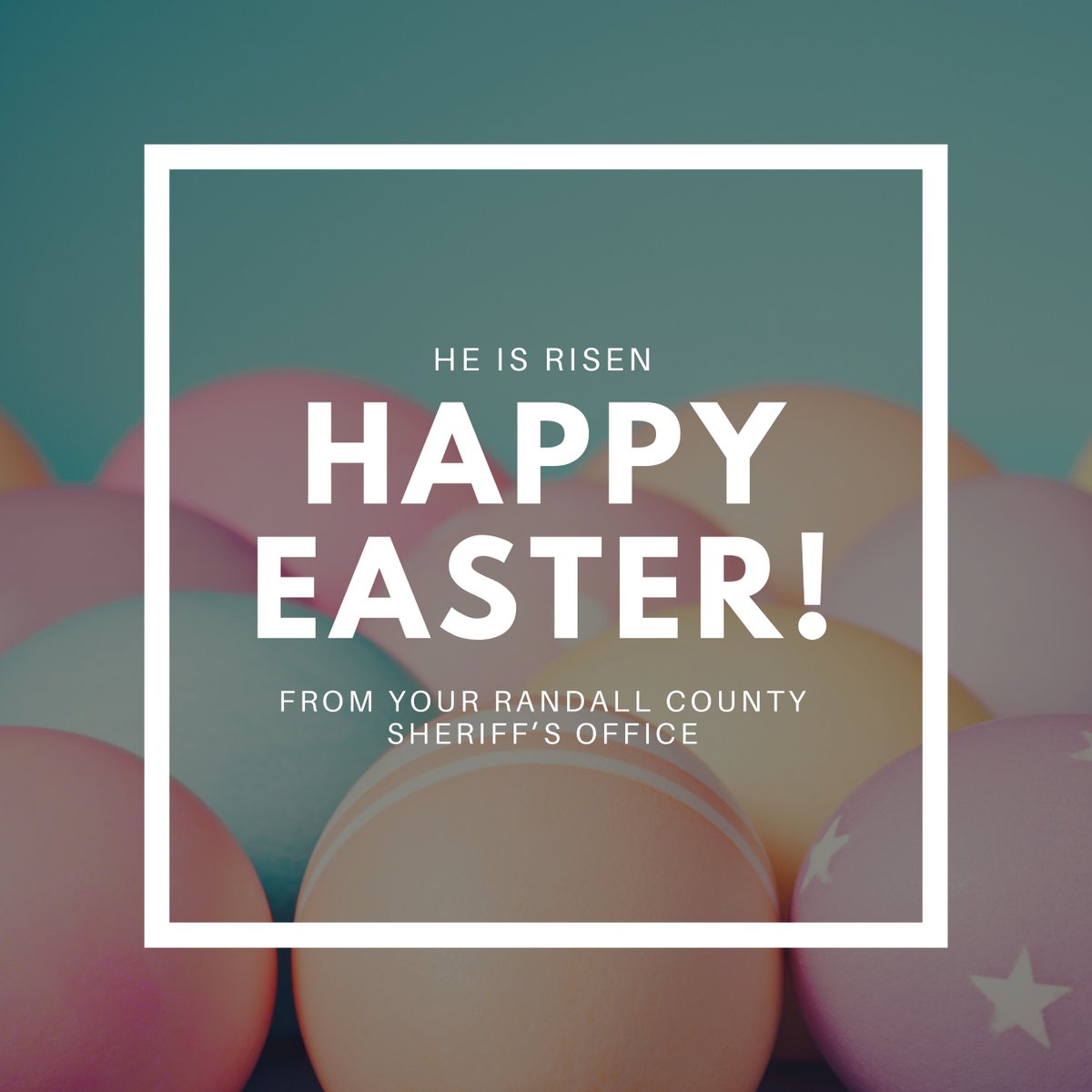 RandallCountySO's tweet photo. May peace and love be in abundance today. Happy Easter from your Randall County Sheriff's Office!

#happyeaster #heisrisen #rcso #randallcounty https://t.co/sO8jW43RTF